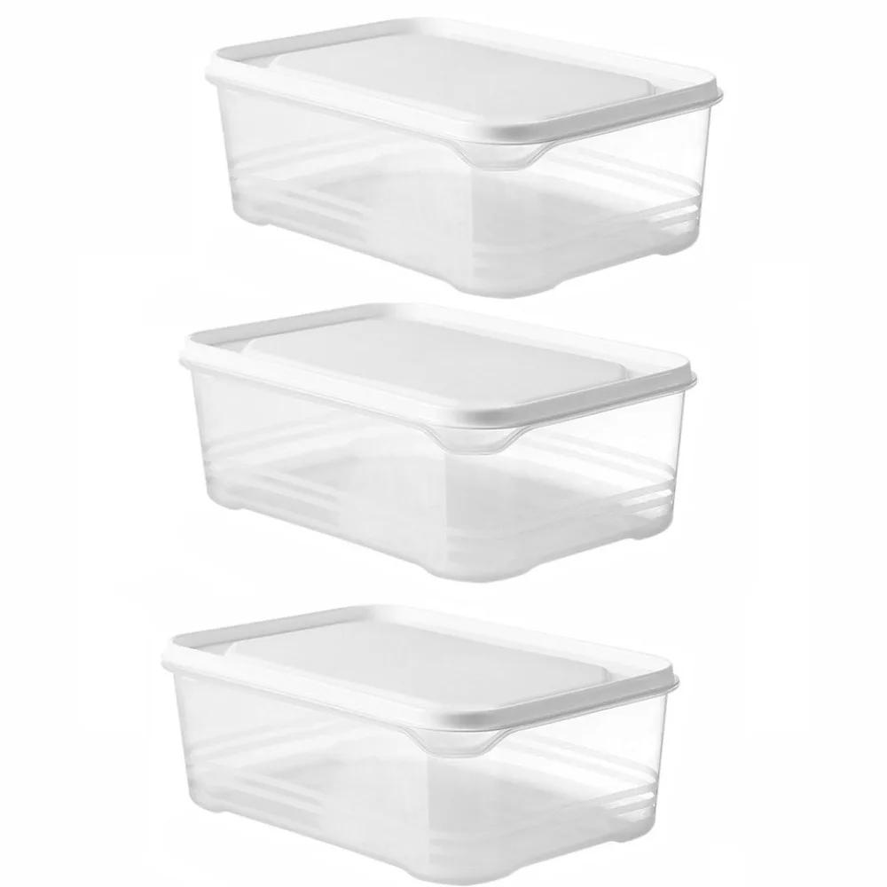 1Pcs 2000ml Refrigerator Storage Box Microwaveable Food Grade Plastic Fresh-Keeping Box Rectangular Reusable Crisper Box Picnic