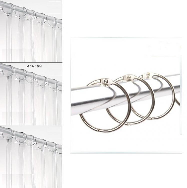 Modern Minimalist Metal Shower Curtain Hook Rings With Open Ends For Bathroom Decor