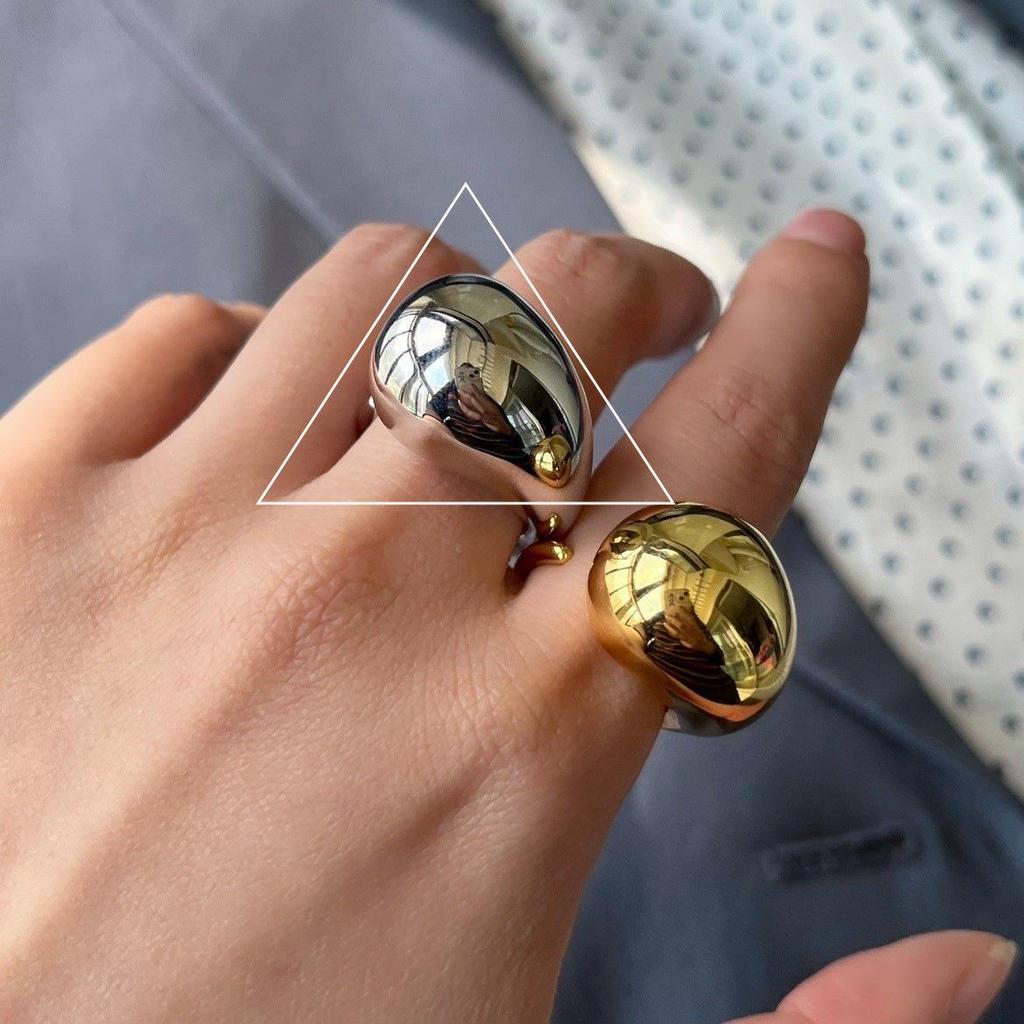 S925 Silver-Plated Creative Teardrop Ring for Women - European/American Open Design