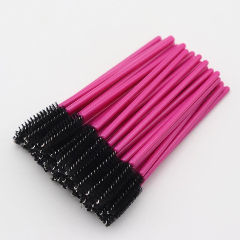 Rose Red Disposable Mascara and Eyebrow Brushes - 50pcs/bag