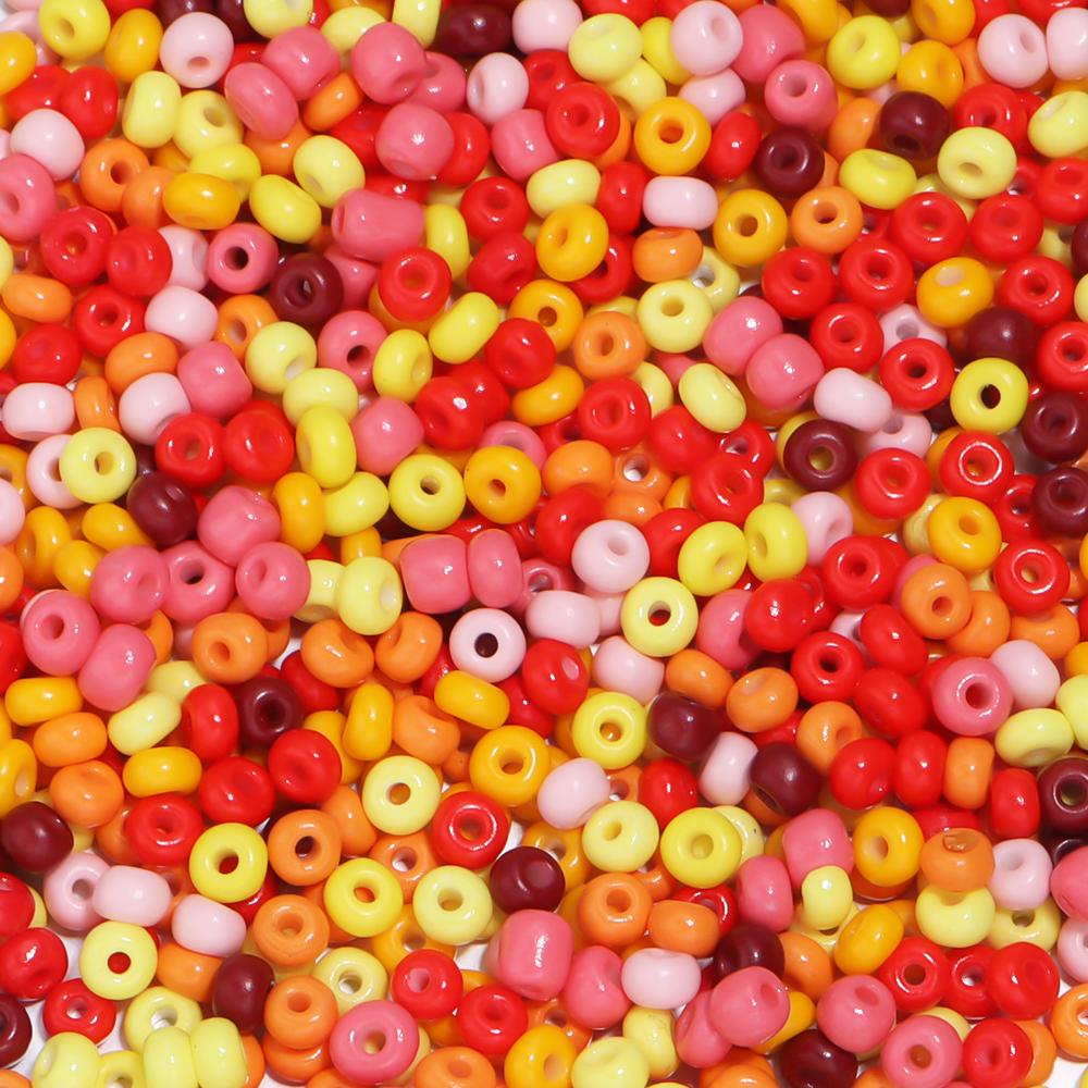 

4mm Glass Seed Beads Solid Color High Quality Round Spacing Rice Beads DIY Men Women Craft Bracelet Necklace Jewelry Accessories 10g About136Pcs