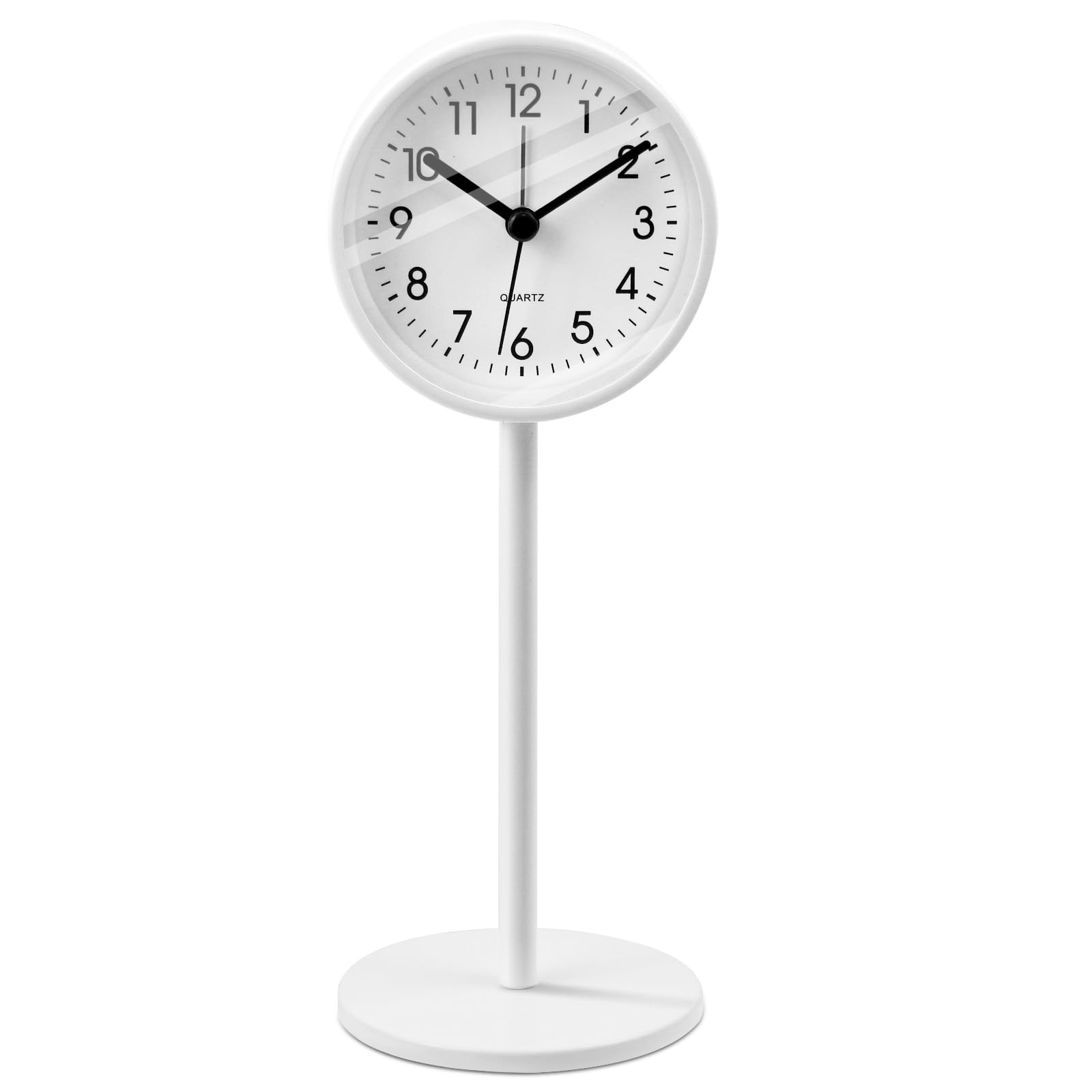 

SUOKOMR Table Clock, Alarm Clock, Desk Clock, Metal, Easy to Read, Nordic Style, Stylish, Simple, Continuous Second Hand, Silent Alarm, Battery Operat