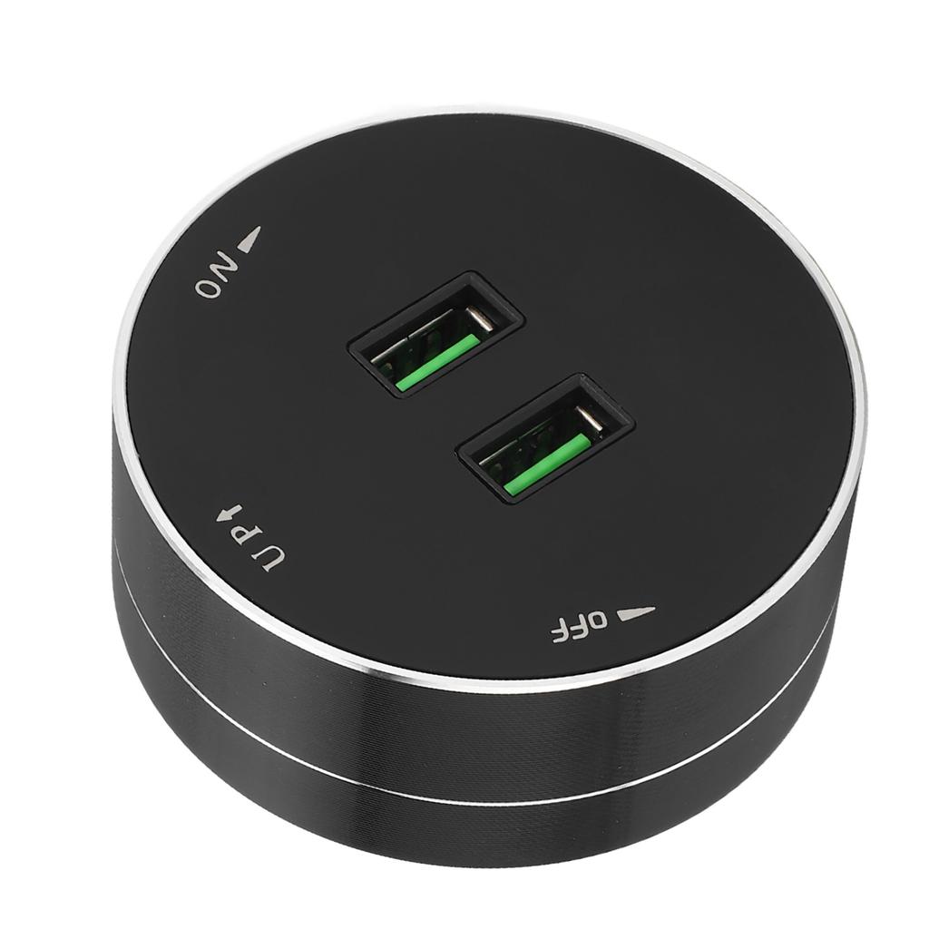 Akkubetriebener Stromschienenadapter Dual-USB-Anschluss Multifunktionaler Runder Steckdosenadapter mit Lichtanzeige