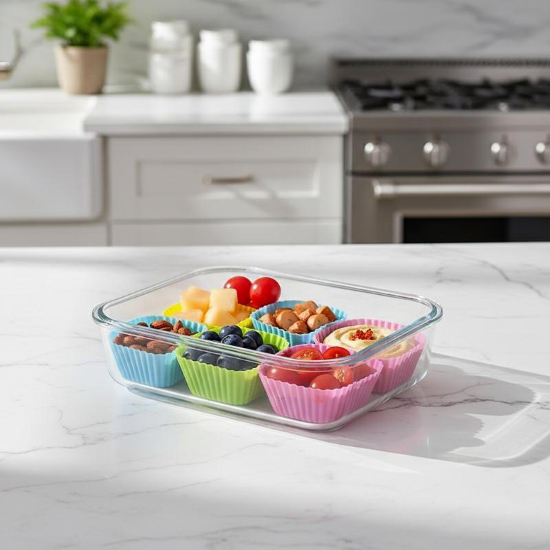 12/24 Peças Divisórias de Silicone para Marmita Divisórias de Bento para Marmita Divisórias de Prato Copos Molho de Salada Para Acessórios de Almoço de Crianças