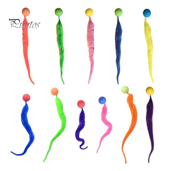 

Интерактивный прыгучий мяч с хвостом, разноцветный пушистый червяк, прыгучий мяч для кошек, игрушка для преследования кошек в помещении в виде радужного червяка A