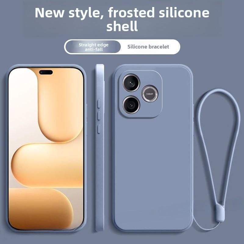 Luxury Liquid Silicone Skin Feel Case For Honor 600 Lite 400 Pro Magic 8 Pro 7 X8D X9 A/B/C/D with Strap Anti-drop Protect Cover