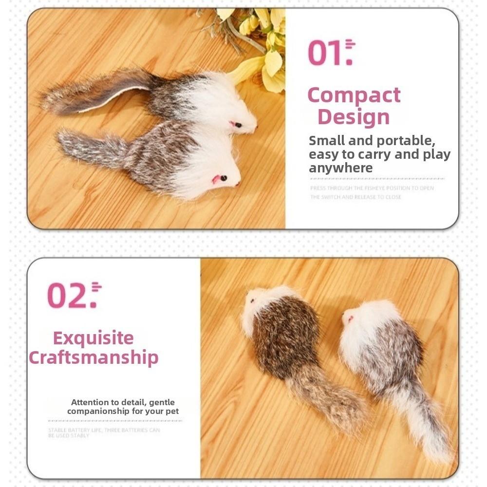 5pcs Synthetic Fiber Plush Plushie Mouse Toy Simulated Rat Interactive Cat Toy Exercise Activity