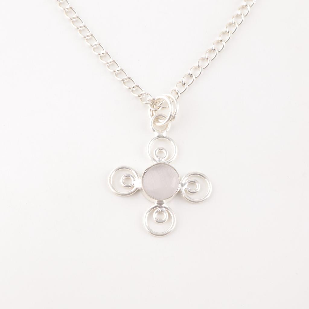 Selenit Edelstein 925 Gestempeltes Silber Schmuck Handgefertigte Kette Anhänger Für Frauen PP-41-46