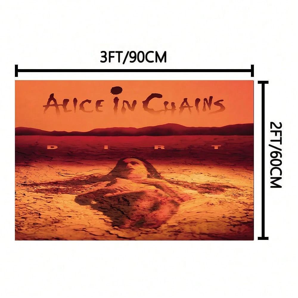 1 Stück Rock-Album-Cover Alice In Chains Polyester-Wandteppich 2D-Druck Wandbehang für Schlafzimmer Wohnzimmer Heimdekoration Trendiges Geschenk für R