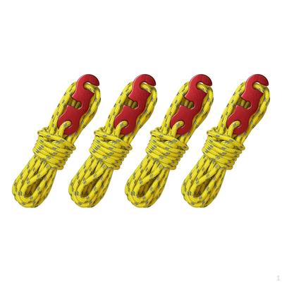 4 Piezas de Cuerdas para Tienda de Campaña Cuerdas de Viento para Exteriores Cuerda de Nylon con Tensor Ajustable, Viento