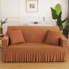 High Elastic Stretchable Cushion Couch Sofa Cover with Skirt Seersucker Sofa Slipcover Easy Fitted  Furniture Protector