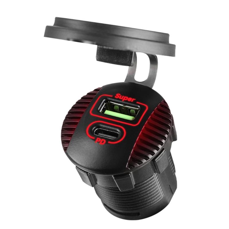 

High Speed 36W USB Type C Car Charger with LED Indicator Waterproof Vehicle Charger for Automobiles & Marine Vessels червоний