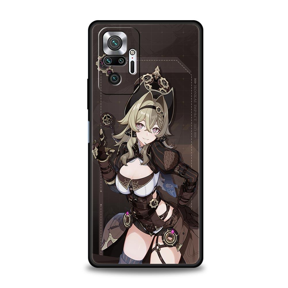 Silikonový kryt Honkai Impact 3. série pro Xiaomi Redmi Note 12 5G 11 10 Pro Plus 9S 9 8 7 9T 8T 10C 9C 9A K50 pro herní použití