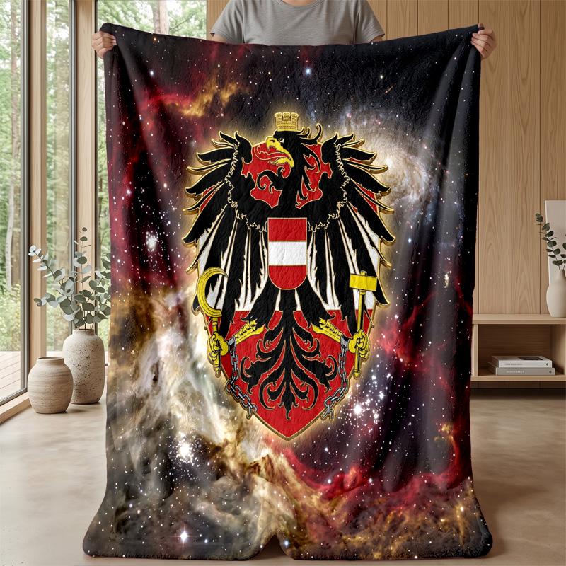 Österreich Fußball Bedruckte Flanelldecke Hautfreundlich Warm Dekorativer Überwurf für Innen Couch Bett Tägliche Nutzung