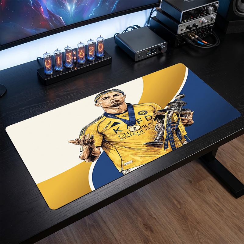 Podkładka pod mysz z herbem Cristiano Ronaldo, Rozszerzona antypoślizgowa gumowa mata na biurko do gier, biura, laptopa, Prezent dla fana