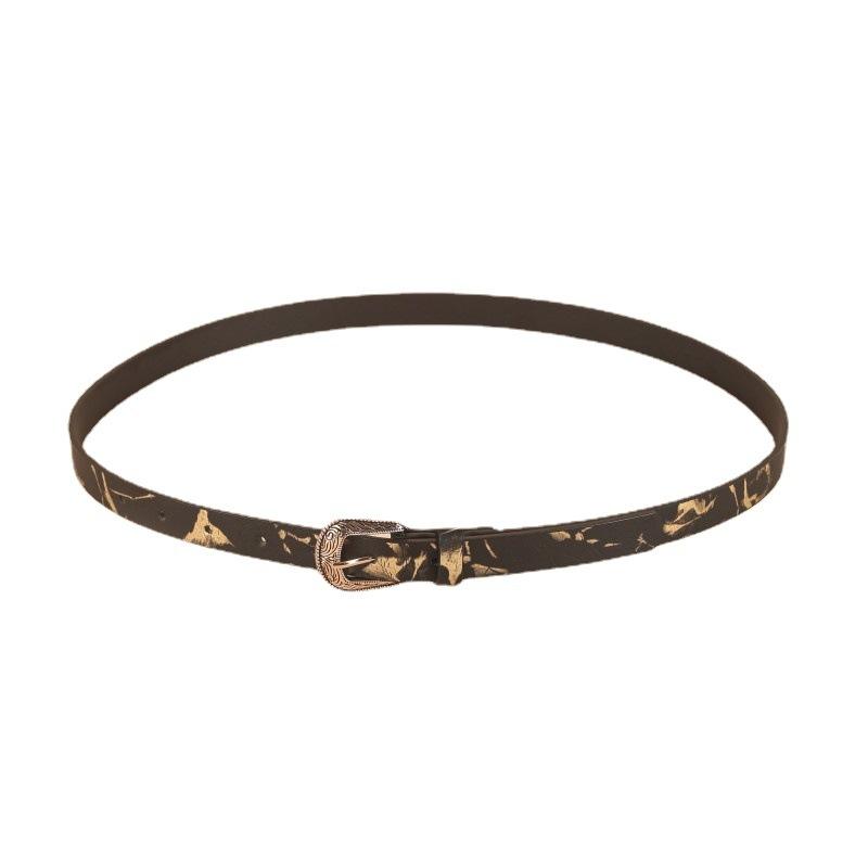 This Is A Slim, Personalized, Simple and Casual Belt with A Pin Buckle and Trendy Printed Fashion Strap, Measuring 1.9cm