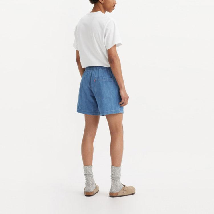 Levis Color Block Comfortable Casual Loose Denim Shorts Men Shorts Bright-Blue A7366-0034