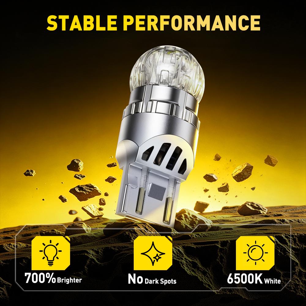 AUXITO 2x T20 LED Canbus W21/5W W21W 7440 7443 LED Signal Light DRL Bulb Error Free Car Reverse Tail Lights Auto Lamp White 12V Dome Lights 6