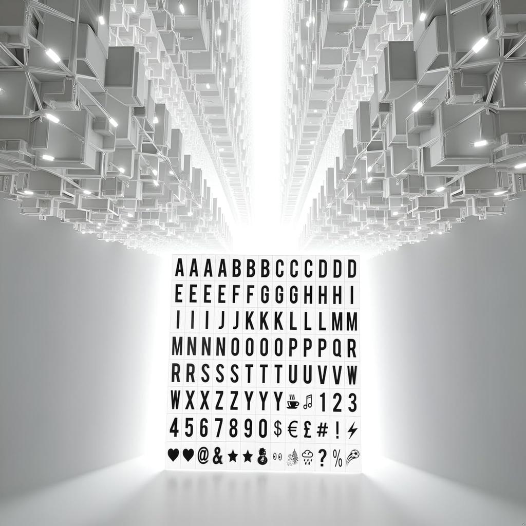 A Set 104Pcs Black Cinematic Lightbox Replacement Letters and Numbers Signs for A4 Light Up Letter Box Sign Message Board,Message Signs,Presentation