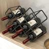 1/8 Grid Iron Metal Wine Rack Red Wine Bottle Storage Wine Display Rack Bar Desktop Decoration Cabinet Display Home Decoration