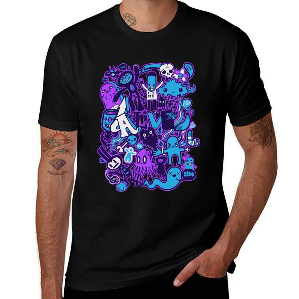 Alive Doodle Tshirt Big Size Loose Fit Tee Shirt