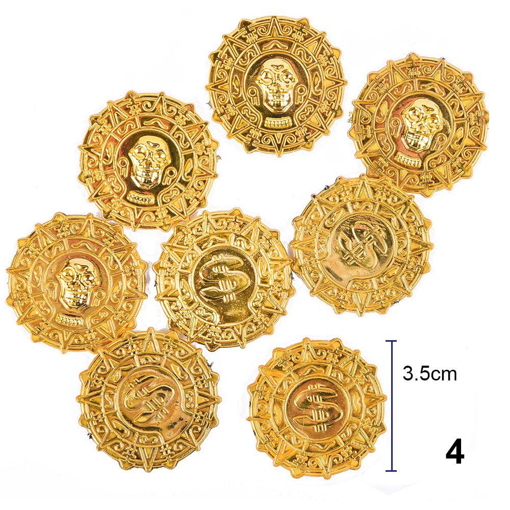 50 Stück Gefälschte Plastikdekorationen Schatz Totenkopf Pirat Goldmünzen Halloween Party Spielmünze