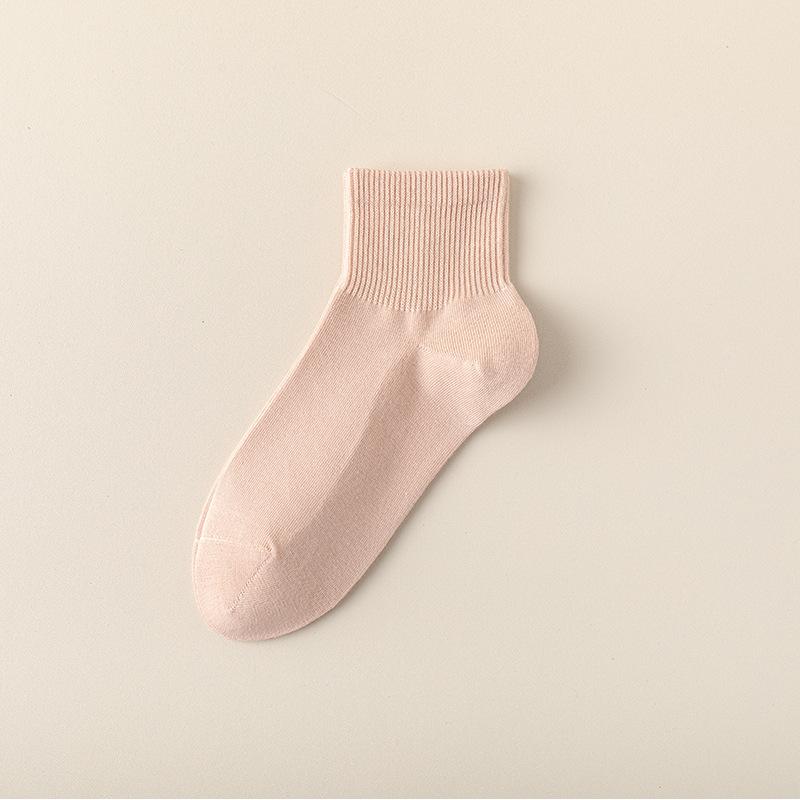 Damen Frühling und Sommer Stil Reine Farbe Alle Arten von Lässigen Atmungsaktiven College Stil Baumwoll Kurzsocken