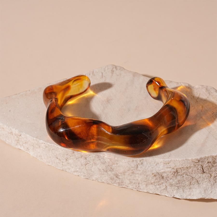 European and American color geometric resin bracelet, summer fresh and versatile bracelet, fashionable personalized simple jewelry