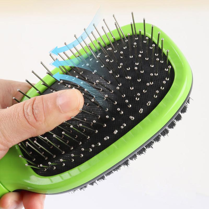 Comfortable Handle Double-sided Combs for Dogs Hair Knot Opening Stainless Steel Cleaning Massage Tools Dog Brush Pet Supplies