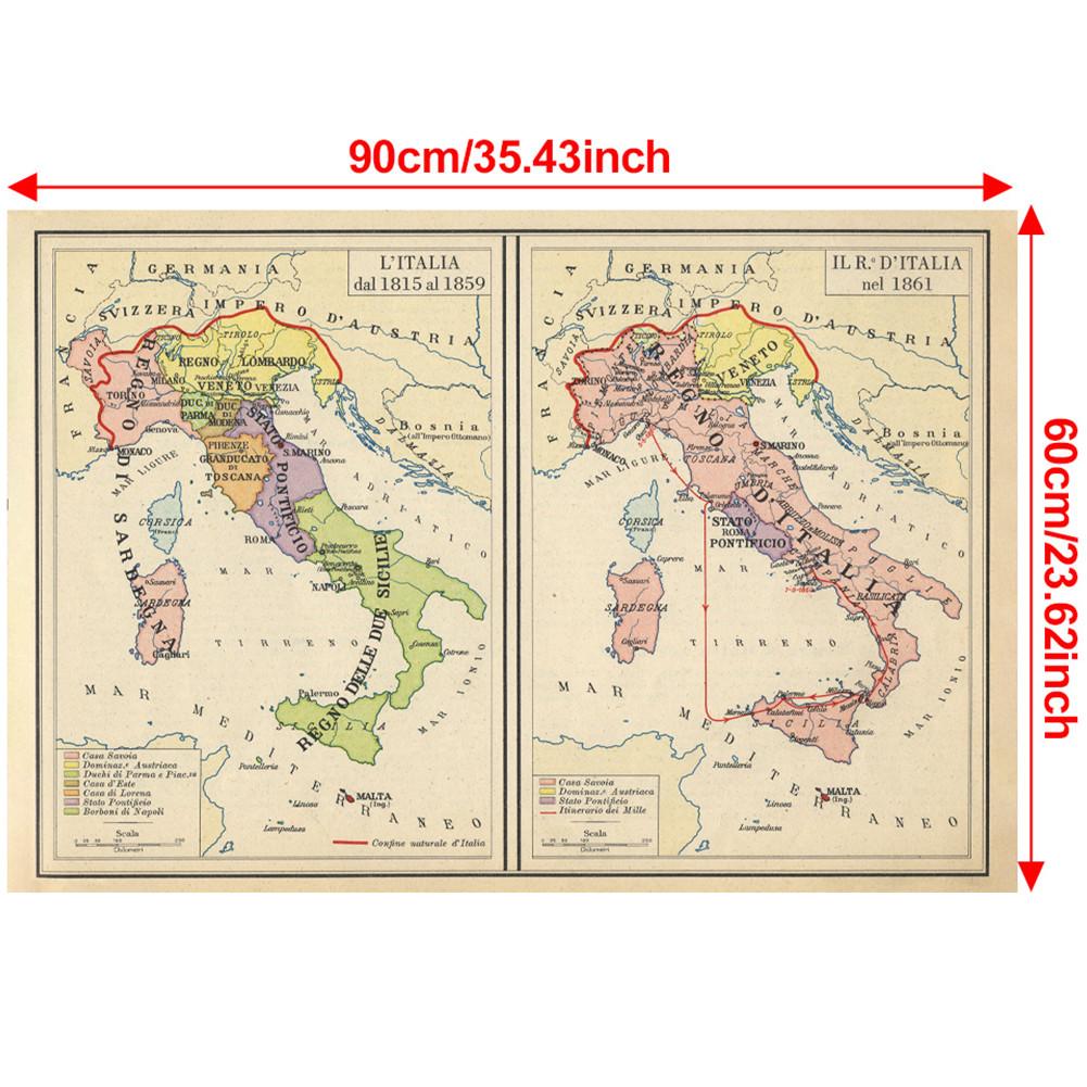 Fundal Harta Italiană-Harta Italiei Vintage,Decor de Perete Decor Acasă,Studiu,Instrumente Geografice,Instrumente Turism/educație