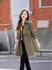 2025 Korean Style Plus Size Mid-Length Trench Coat - Women's Casual, Slimming, Trendy Fashion