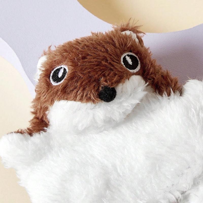 Squirrel Plush Toy With Squeaker Super Soft Stuffed Animal For Cats Dogs, Interactive Chew Toy For Boredom Relief, Cute Gifts For Pet Lovers (1-Pack)
