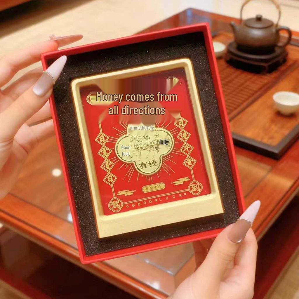 999 Pure Gold 3D Photo Frame Ornament Set for Gifts, Events, and Promotions