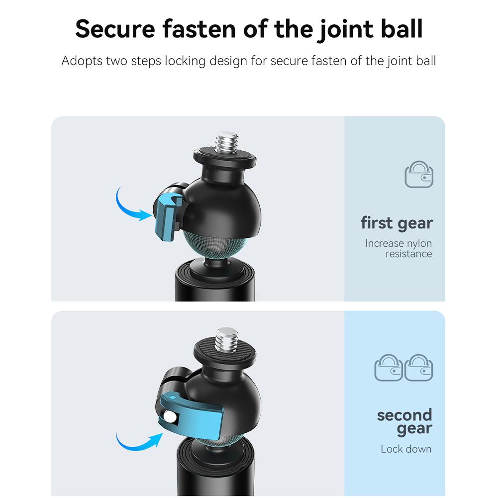 360° Rotatable Selfie Stick Portable Extendable Invisible Pole Compatible For DJI ACTION 3/4/pocket3 Action Camera