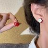 Y2K Cute Harajuku Cartoon Red Apple Fruit Stud Earrings for Women 2026 Trendy Vintage Aesthetic Earrings 2000s Jewelry Decor