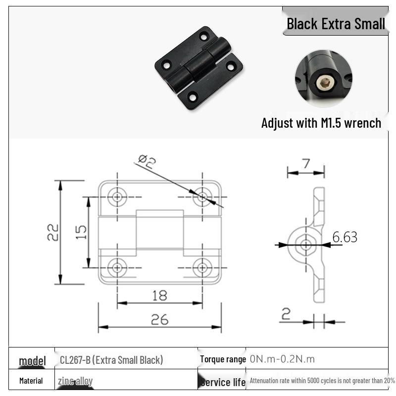 Stainless Steel Adjustable Torque Damping Hinge with Positioning Stop