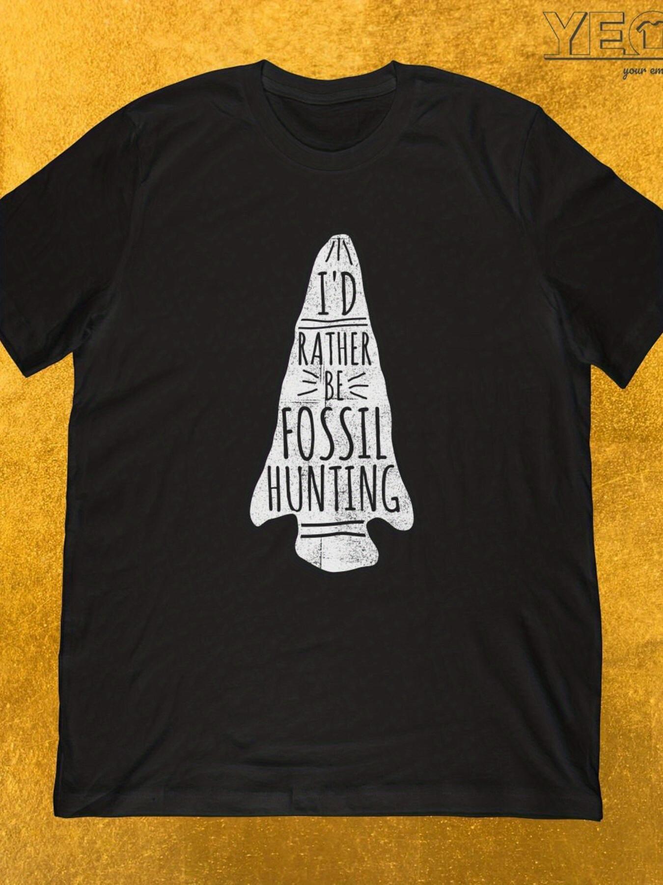 Local Mens Fossil Hunting Black White Graphic TShirt S