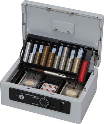 Iris Ohyama SBX-B5 Portable Safe, Dial Type, Double Lock, B5 Size, Double Tray, Gray