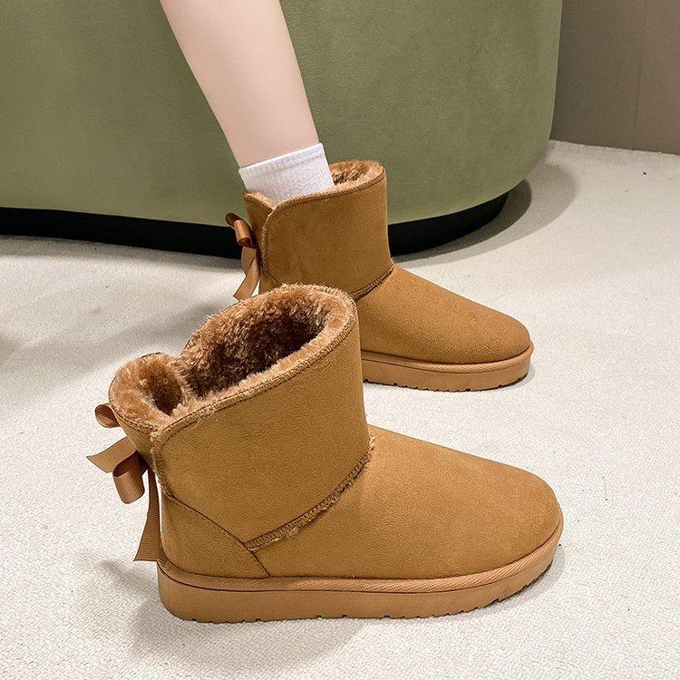 Women's padded lining soft thick sole heightening outdoor thickened warm lightweight comfortable stirrups ground cotton shoes snow boots