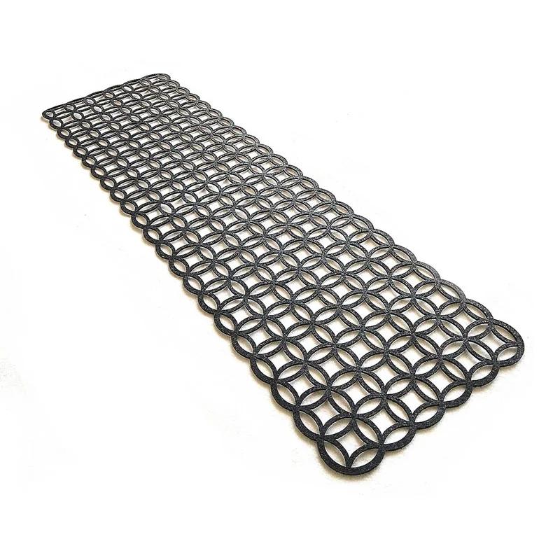 

Фетровая скатерть Наперон Ажурный Теплоизолирующий Противоскользящий Коврик на Стол 102x30см as серый