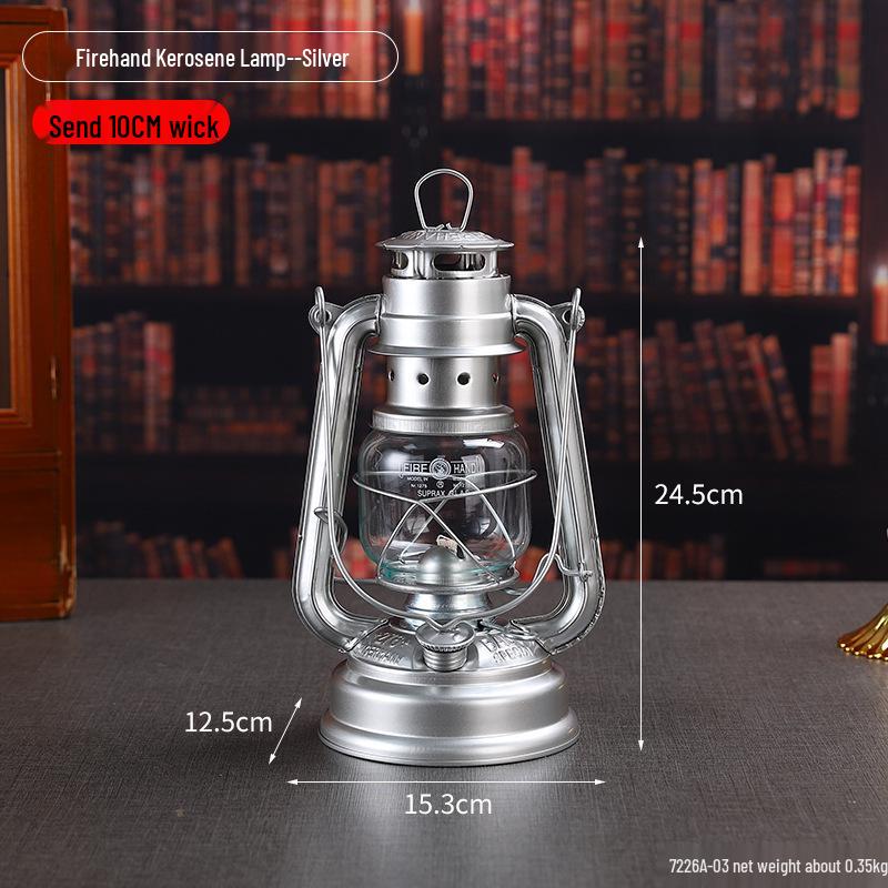 Retro Iron Oil Lamp for Camping, Lantern & Indoor Decor