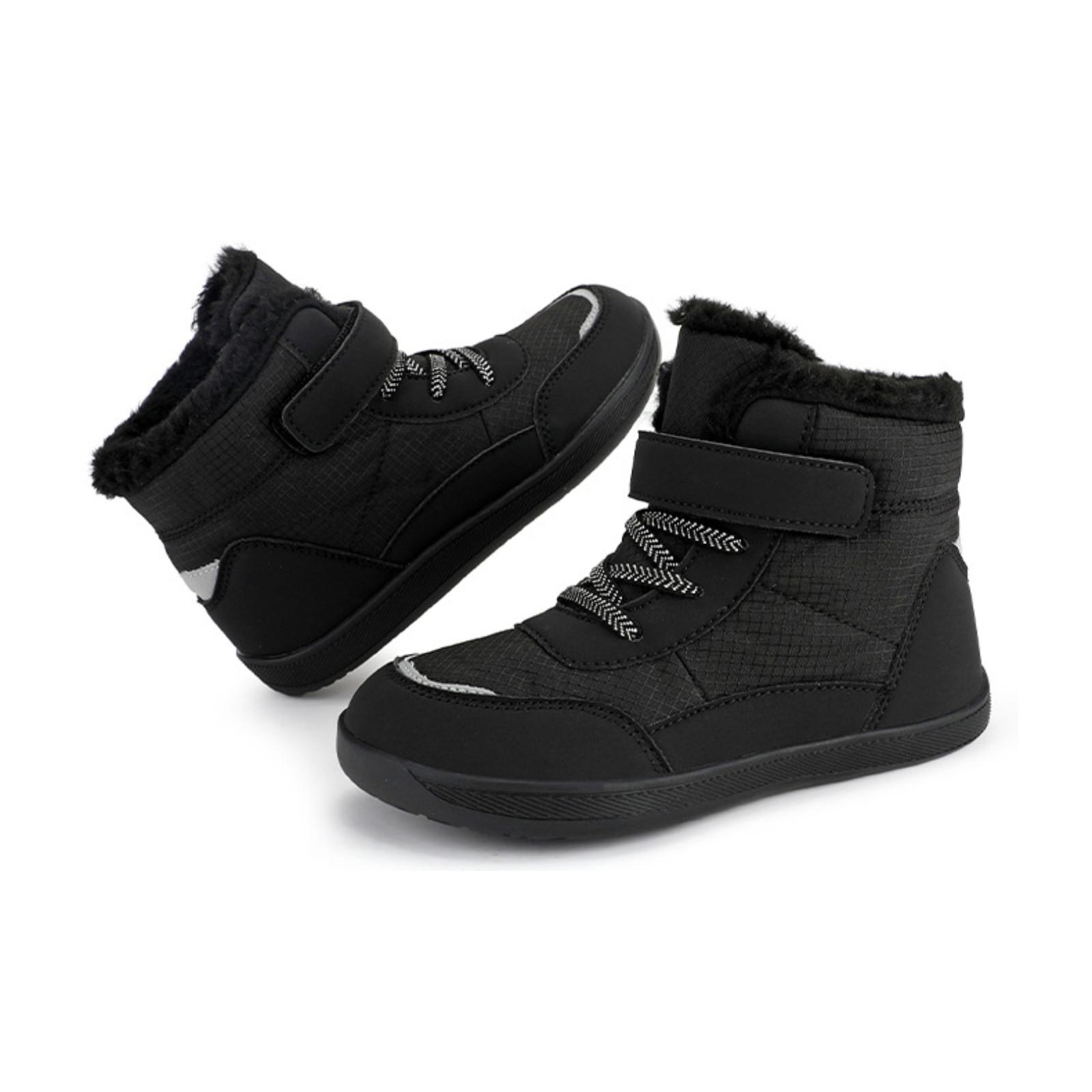 

Теплые зимние ботинки для улицы, водонепроницаемая обувь для босых ног, детская зимняя обувь для осени и босых ног, зимняя детская обувь для альпинизма 25 чёрный