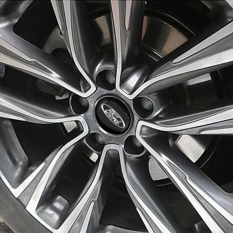 Car Styling Aluminum Wheel Hub Caps Sticker Emblem Decoration For Ford Mondeo Fiesta Ecosport Mustang Focus 2 3 4 Kuga Fusion