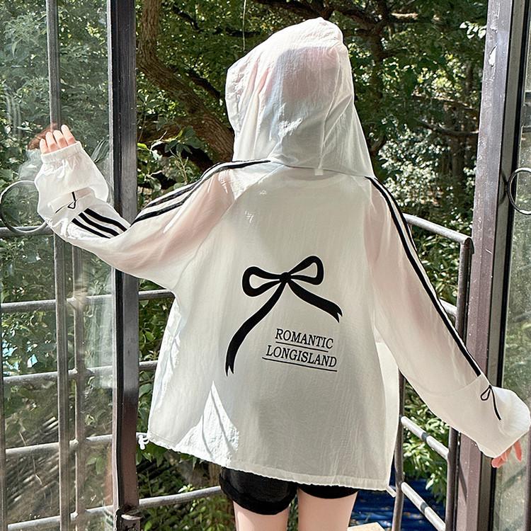 2025 Girls  Summer Bow Print Sun Protection Jacket – Fashionable & Trendy 130cm чёрный