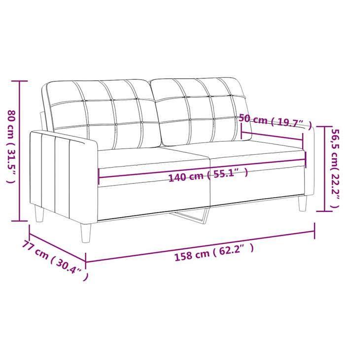 VidaXL 2-seater Sofa Cappuccino 140 Cm Faux Leather, Sofa, Upholstered Sofa, Living Room Seat, Loveseat, Living Room Sofa, 359121