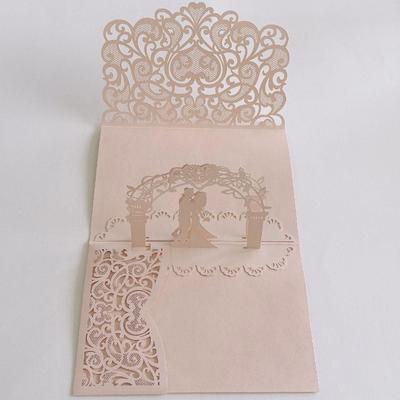 10-pack 3D Pop Up-kort med unik design av brud och brudgum som håller hand, bröllopsinbjudningar, årsdag för brud och brudgum i bröllopsfesten