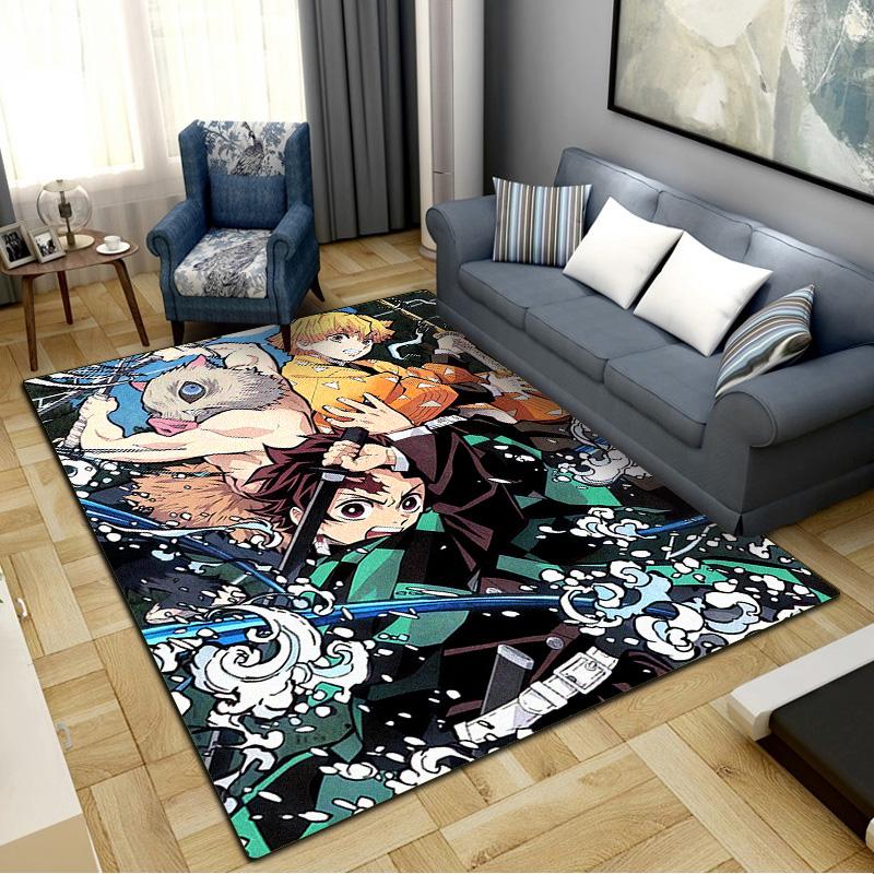 Demon Slayer Anime Carpet Rug for Living Room Bedroom Home Sofa Decoration, Kids play Non-slip Floor Mat