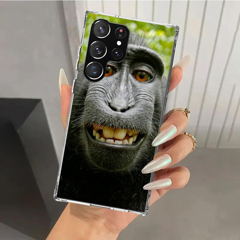 Monkey Memes Phone Case for Samsung Galaxy S26 S24 S23 Ultra S25 Edge S22 S21 Plus S20 FE + Soft Print Shell Funda Galaxy S25 S2