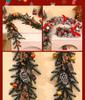 2025 Christmas Encrypted Rattan Wreath Hanging Ornaments for Door & Wall with Snow Scene Decor