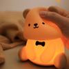 Cute Night Dimmable LED USB Touch Portable Bedside Silicone Warm Breastfeeding Indirect Lighting Bear Light, Light, Timer, Charging, Control, Lamp,